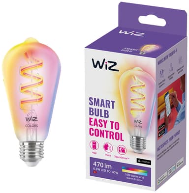 Wiz Connected Full Colour Wi-Fi BLE LED-pære 6.3W E27