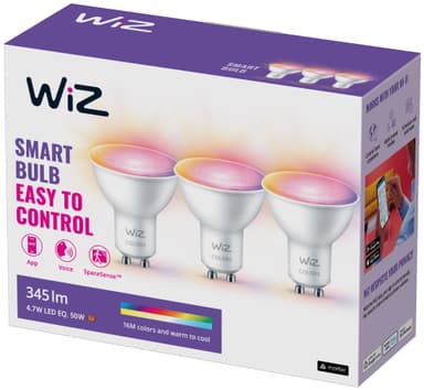 Wiz Connected Wi-Fi BLE LED-pærer 4,7W GU10 3-pak