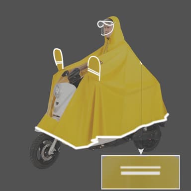 Vindtæt regnfrakke regnponcho til to personer til cykelscooter MultiColor 7XL