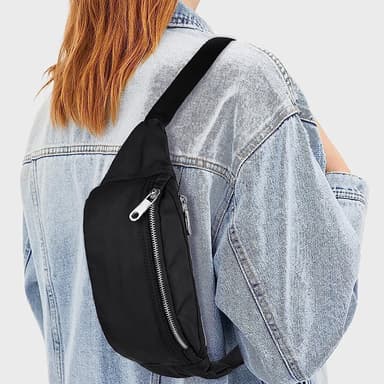 Oxford Cloth Fanny Pack Casual taljetaske til rejseindkøb Sort