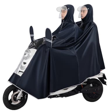 Vindtæt regnfrakke regnponcho til to personer til cykelscooter MultiColor 7XL