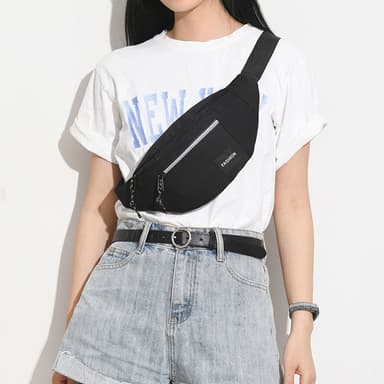 INF Vandtæt taljetaske crossbody taske Sort