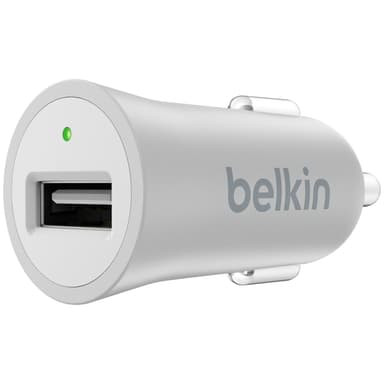Belkin Mixit biloplader + Lightning kabel - sølv