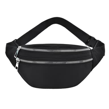 Oxford Cloth Fanny Pack Casual taljetaske til rejseindkøb Sort