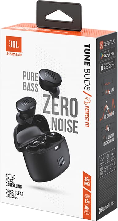 JBL Tune Buds true wireless in-ear høretelefoner (sort)