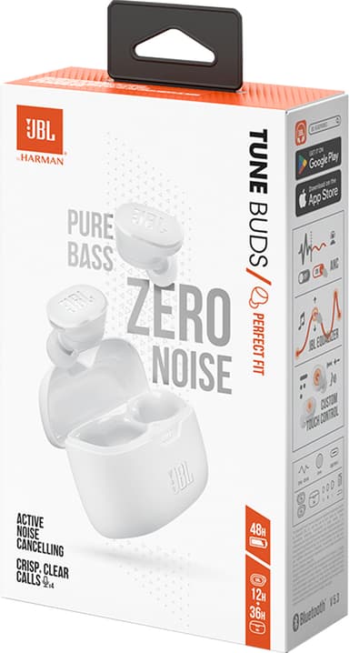 JBL Tune Buds true wireless in-ear høretelefoner (hvid)