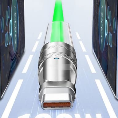 INF 120W flydende silikone 90° rotationshurtigt opladningskabel med Type-C-port Grøn