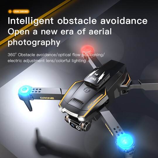 Drone med foldedesign, lys, dobbelt kamera, undgåelse af forhindringer Grå