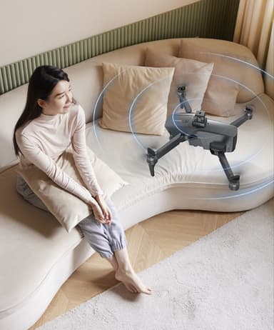 1080P Drone med foldedesign, dobbelt kamera, undgåelse af forhindringer Sort
