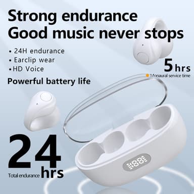 Trådløse Bluetooth 5.3 Bone Conduction høretelefoner Hvid