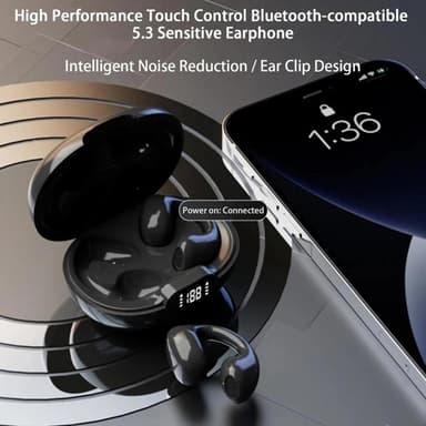 Trådløse Bluetooth 5.3 Bone Conduction høretelefoner Sort