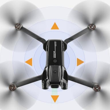 INF 4K Drone med foldedesign, dobbeltkamera, fjernbetjening, undgåelse af forhindringer Sort