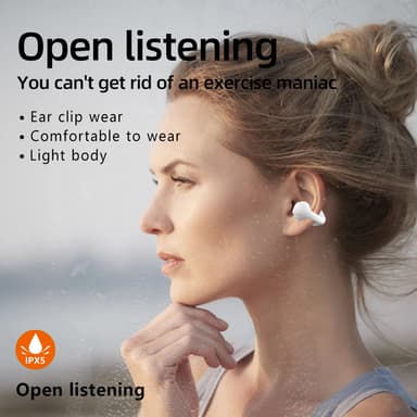 Trådløse Bluetooth 5.3 Bone Conduction høretelefoner Hvid