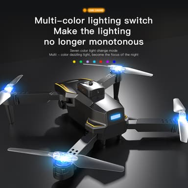 Drone med foldedesign, lys, dobbelt kamera, undgåelse af forhindringer Grå