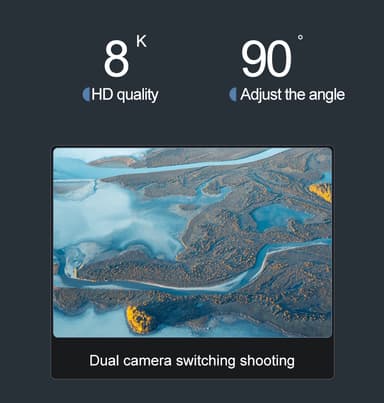 Drone foldbar, med sensorer mod forhindringer Sort