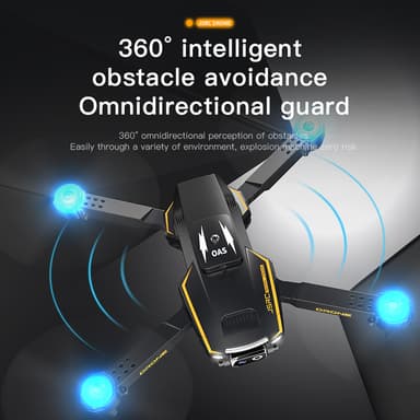 Drone med foldedesign, lys, dobbelt kamera, undgåelse af forhindringer Grå
