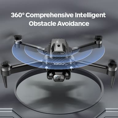 Drone med foldedesign, 360° undgåelse af forhindringer, WiFi-kamera Sort
