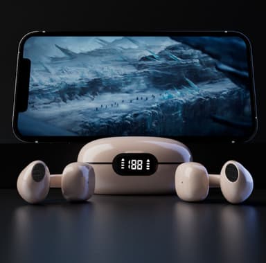 Trådløse Bluetooth 5.3 Bone Conduction høretelefoner Beige