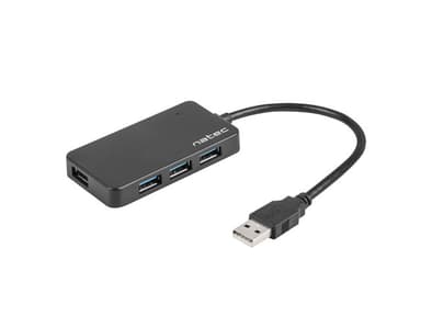 Natec USB 3.0 HUB, Moth, 4-portar, Svart