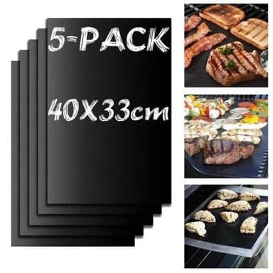INF 5-pak Grillmåtte Ovnmåtte Bagemåtte - Non stick 40x33cm