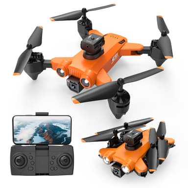 INF Drone med foldbart design, dobbelt kamera, undgåelse af forhindringer Orange