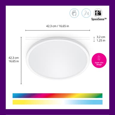 WiZ SuperSlim loftslampe 32W RGB (hvid)