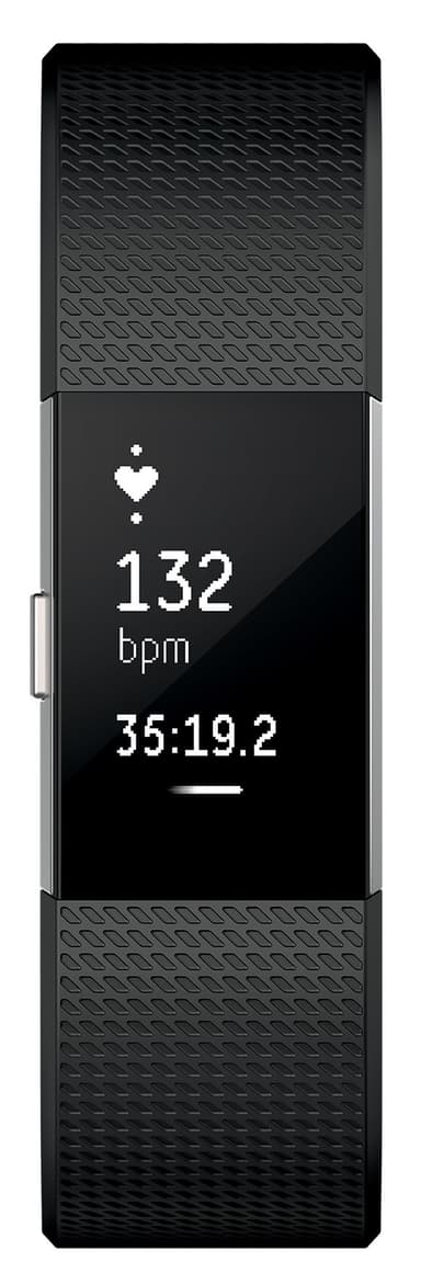Fitbit Charge 2 aktivitetsur sølv/sort - Large