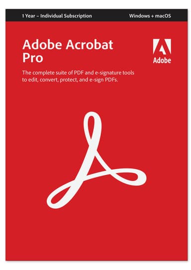 Adobe Acrobat Pro - PC Windows,Mac OSX - 1 Year subscription