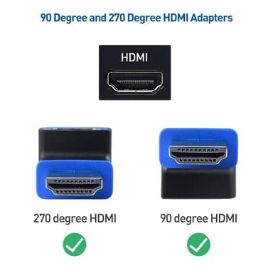 Cable Matters vinklet HDMI-adapter 8K60Hz 4K120Hz HDR 2-pak
