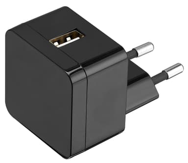 Goji vægoplader 2.4 A med USB A til C kabel (sort)