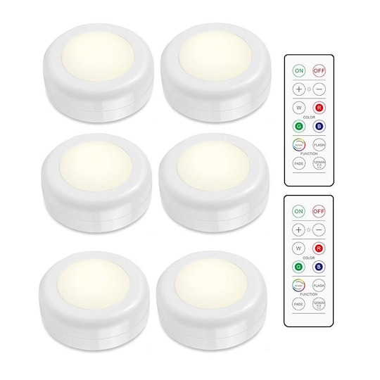 LED-spotlight-pakke - 6 stilfulde lys 2 praktiske fjernbetjeninger Elgiganten