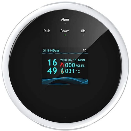 INF Smart Wifi gasdetektor med farvedisplay