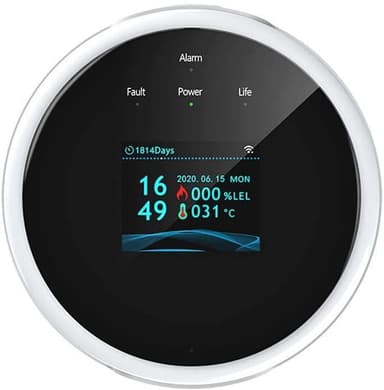INF Smart Wifi gasdetektor med farvedisplay