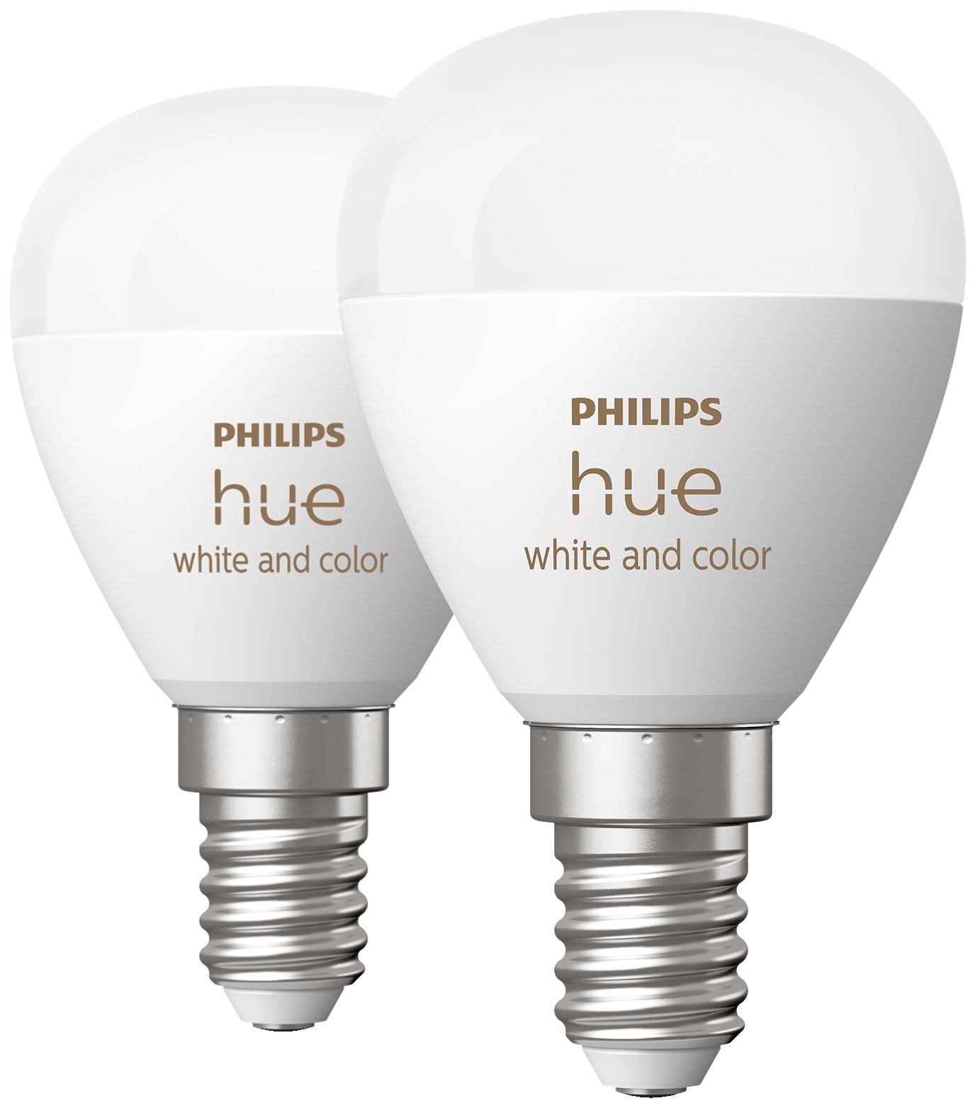 Se Philips Hue Luster LED-pære WCA 5.1W P45 E14 2pk hos Elgiganten