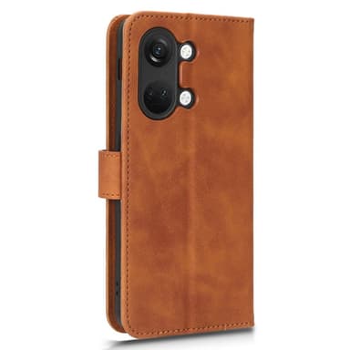 SKALO OnePlus Nord 3 5G / Ace 2V Matt PU-læderpungetui - Brun