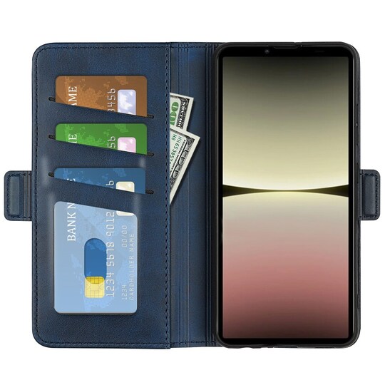 SKALO Sony Xperia 10 V Premium Wallet Flip Cover - Blå