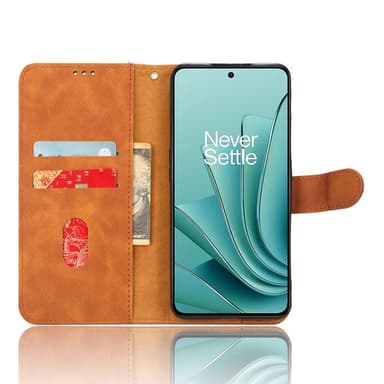 SKALO OnePlus Nord 3 5G / Ace 2V Matt PU-læderpungetui - Brun