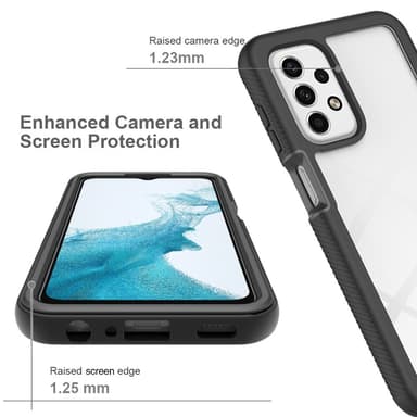 SKALO Samsung A23 5G Stødsikker Clear Hybrid Cover - Sort