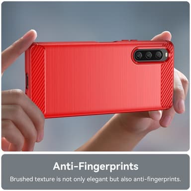 SKALO Sony Xperia 10 V Armor Carbon Stødsikker TPU-cover - Rød