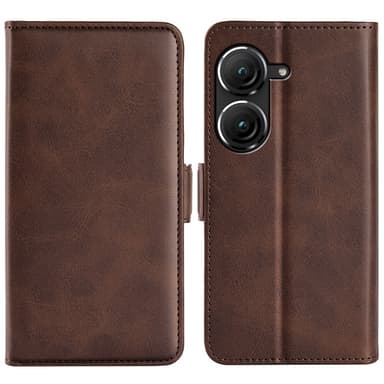 SKALO Asus Zenfone 9 5G Premium Wallet Flip Cover - Brun