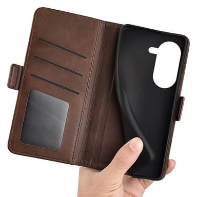 SKALO Asus Zenfone 9 5G Premium Wallet Flip Cover - Brun