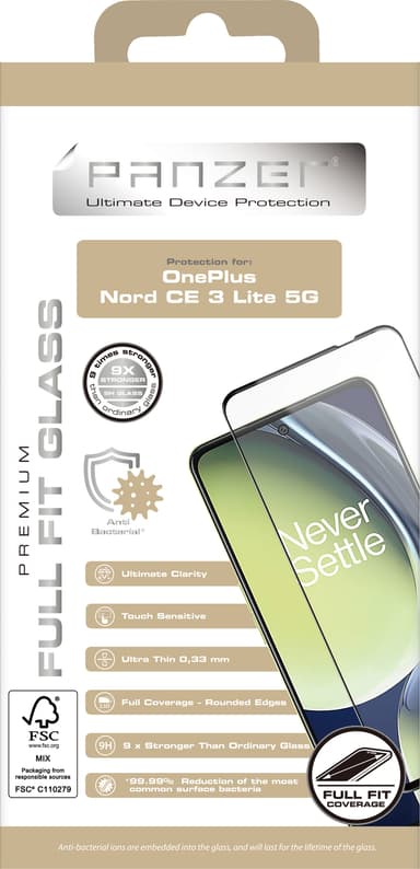 Panzer Full-Fit OnePlus Nord CE 3 skærmbeskytter