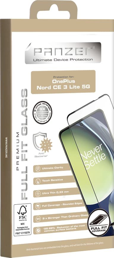 Panzer Full-Fit OnePlus Nord CE 3 skærmbeskytter