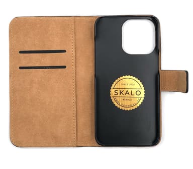At opdage til bundet Suri SKALO iPhone 14 Pro Flip Cover m. Pung i Ægte Læder - Sort | Elgiganten