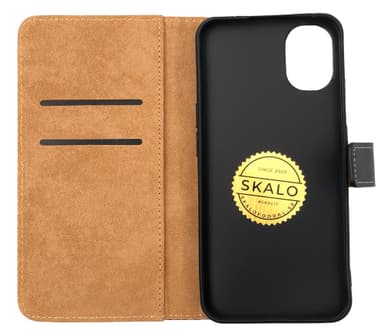 SKALO Nothing Phone (1) Flip Cover m. Pung i Ægte Læder - Sort