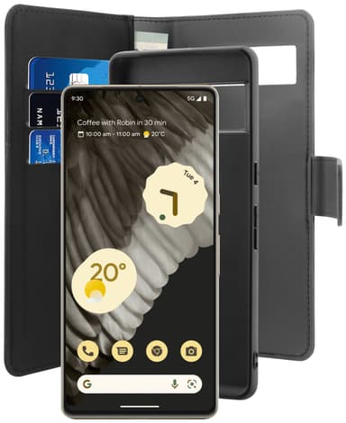 Puro 2-i-1 Google Pixel 7a pungetui (sort)