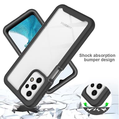 SKALO Samsung A23 5G Stødsikker Clear Hybrid Cover - Sort