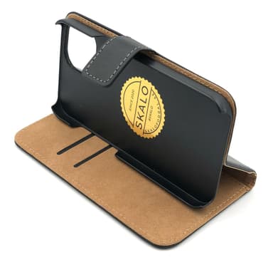 SKALO iPhone 14 Plus Flip Cover m. Pung i Ægte Læder - Brun