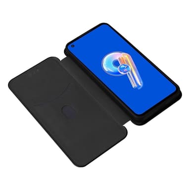 SKALO Asus Zenfone 9 5G Carbon Fiber Pungetui - Sort