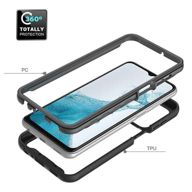 SKALO Samsung A23 5G Stødsikker Clear Hybrid Cover - Sort